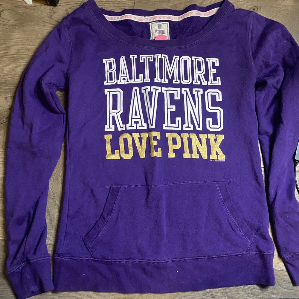 PINK BALTIMORE RAVENS SWEATSHIRT